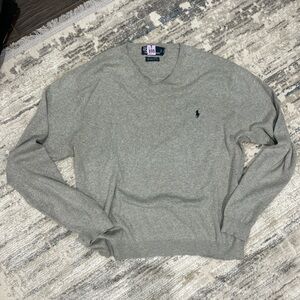 Polo by Ralph Lauren Gray V-Neck Sweater for Men
